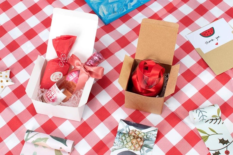 ValBox صناديق هدايا بيضاء ValBox 5x5x3.5، 20 قطعة صناديق هدايا مع أغطية للهدايا، صندوق صغير لرفيقات العروس للهدايا، الزفاف، الحرف، قابلة لإعادة التدوير، صناديق كرتونية سهلة التجميع - Image 5